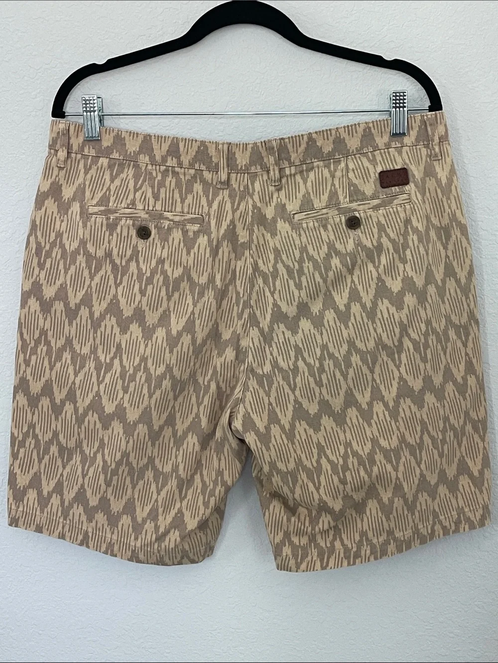 Jachs New York Bleecker Fit Geometric Print Chino Shorts Men’s 33 Khaki Stretch